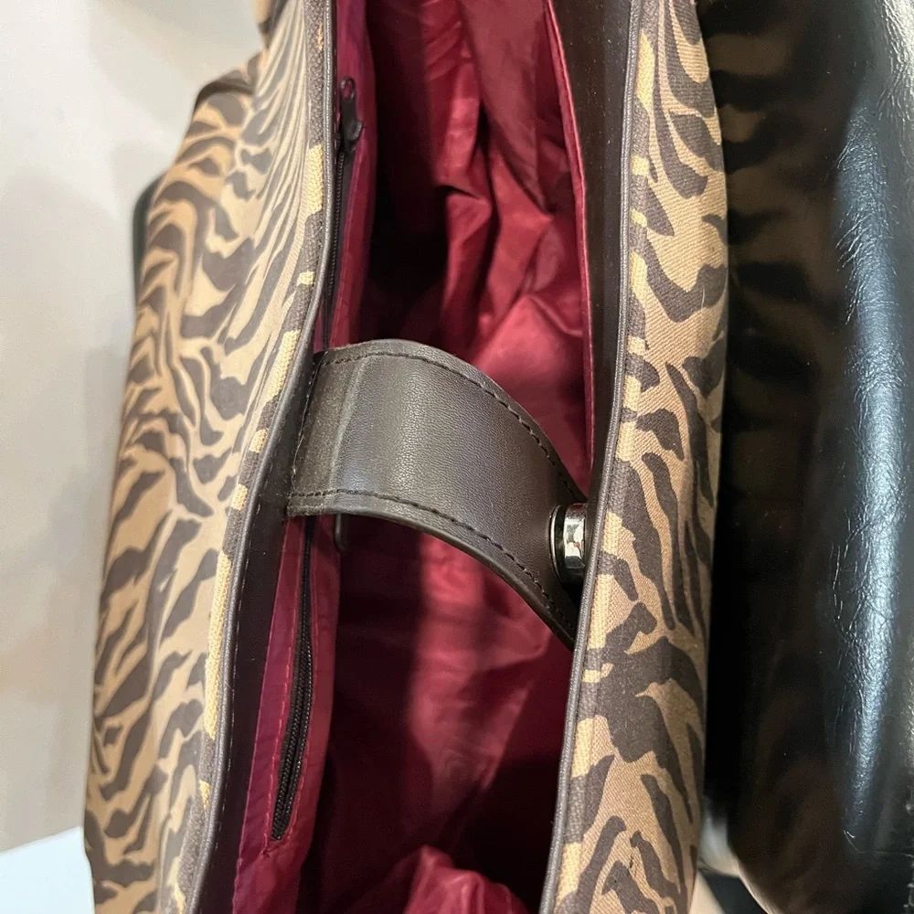 Liz Claiborne Tan and Brown Zebra Print Shoulder Bag - Picture 4 of 7